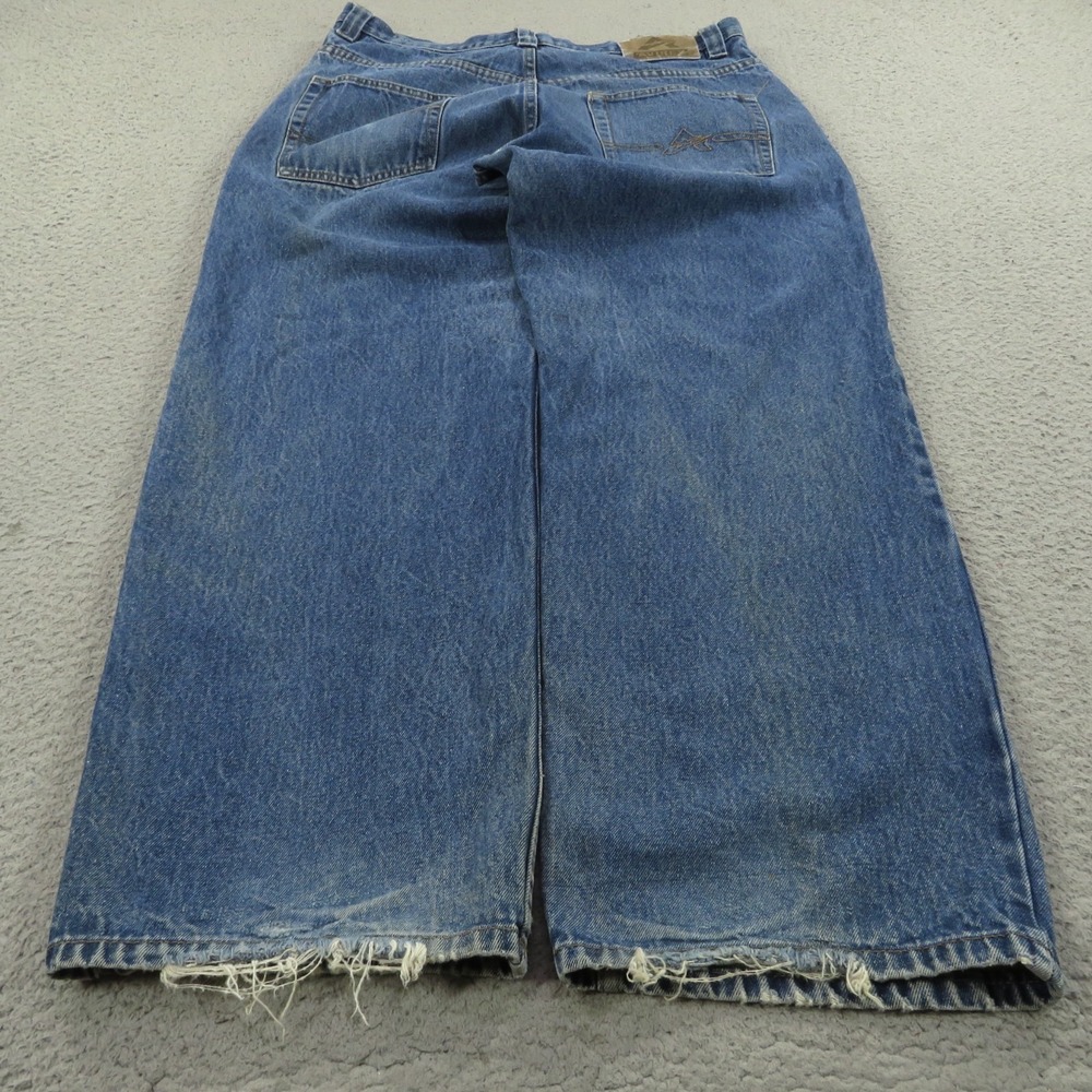 Baggy Jeans Men 34x30 Y2K Embroidered Skater Grunge 10" Leg Opening Pipes Avirex